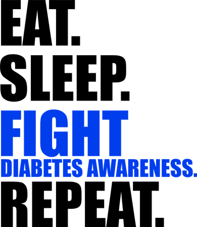 Eat Sleep Fight Diabetes Awareness Repeat Pom Pom 12in Knit Beanie