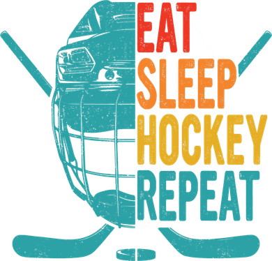 Eat Sleep Hockey Repeat Hockey Funny Ice Hockey Polo