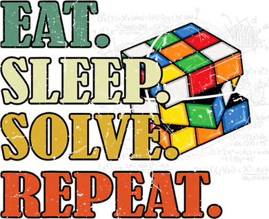Eat Sleep Solve Repeat Math Speed Cubing Puzzle Lover Cube T-Shirt