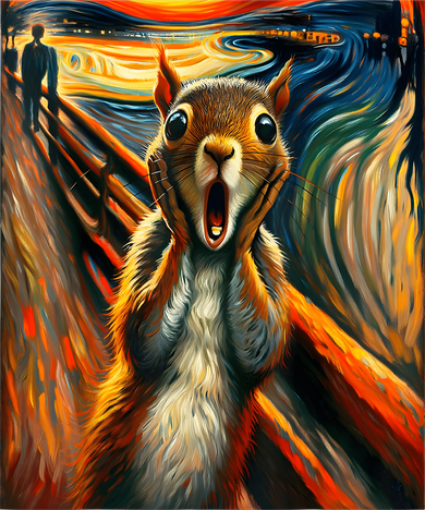 Expressionist Scream Squirrel Lovers Artistic Squirrel Polo