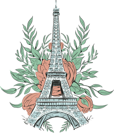 Eiffel Tower Rose Floral Toddler T-Shirt