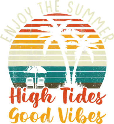 Enjoy The Summer High Tides Good Vibes Kids Hoodie