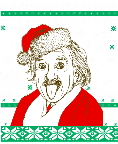 Albert Einstein Ugly Christmas Sweater Golf Towel