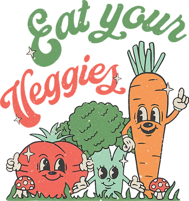 Eat Your Veggies Retro Vegan Farmer Market Vegetable Kids Sweatshirt