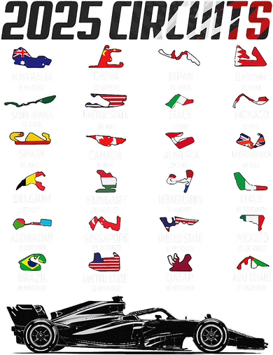 Formula 2025 Circuits Formula 2025 Schedule Race Car Formula Baby Bodysuit