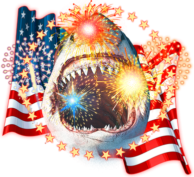 Fourth 4th Of July Fireworks Shark Long Sleeve Shirt