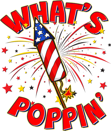 Funny 4th Of July What's Poppin Fireworks Rocket Baby Bodysuit