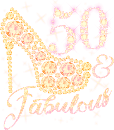 Fabulous & 50 Sparkly Heel 50th Birthday T-Shirt
