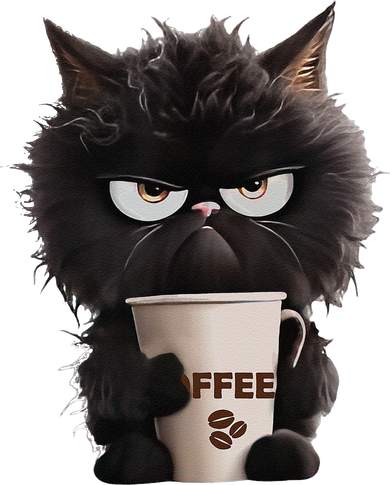 Funny Angry Black Cat Drinking Coffee Loves Coffee Pet Toddler Hoodie