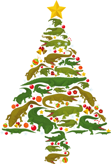 Funny Alligator Christmas Tree Crocodile Xmas Women's T-Shirt