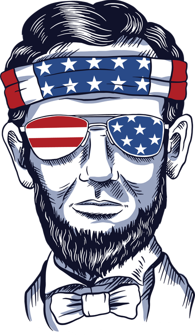 Funny Abraham Lincoln Wearing Glasses And Bandana Women's Sweatshirt