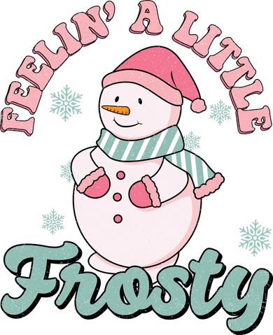 Feelin A Little Frosty Cute Snowman Holiday Women's Hoodie