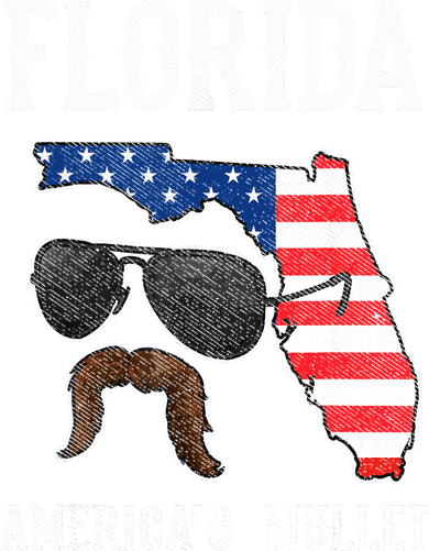 Florida America's Mullet Funny Patriotic American Flag Kids Long Sleeve Shirt