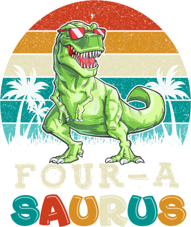Four A Saurus Birthday T Rex 4 Year Old Dino 4th Dinosaur Gift Tumbler