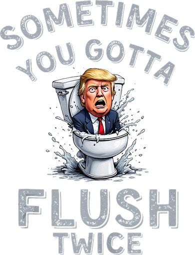 Funny Anti Trump Sometimes You Gotta Flush Twice Doddie Hoodie