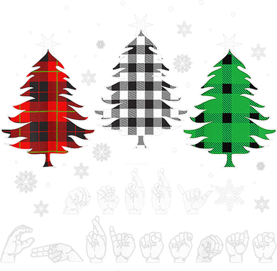 Funny Asl Trees Christmas American Sign Language  Women's Long Sleeve Shirt