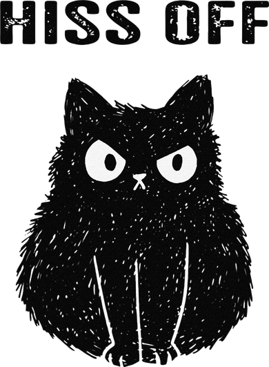 Funny Black Cat Hiss Off Meow Cat Coaster