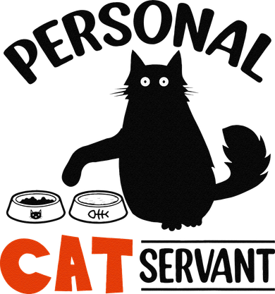Funny Black Cat Personal Cat Servant Women's T-Shirt