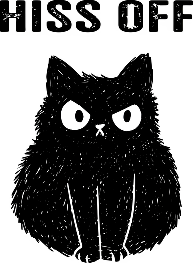 Funny Black Cat Hiss Off Meow Cat Coaster