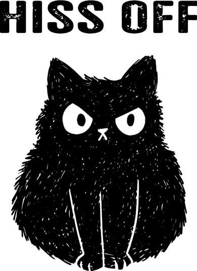 Funny Black Cat Hiss Off Meow Cat Kids Long Sleeve Shirt