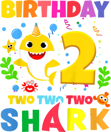 Funny Baby Shark 2nd Birthday Boy Girl Two 2 Year Old Gift 1 Ceramic Ornament