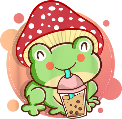 Frog Boba Tea Bubble Mushroom Hat Cottagecore Aesthetic Frog Kids Sweatshirt
