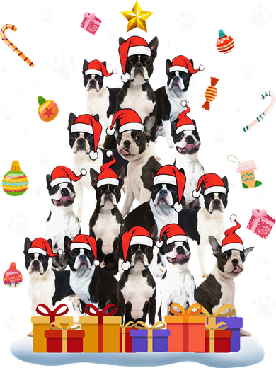 Funny Boston Terrier Dog Ugly Sweater Christmas Tree Xmas 11oz C Handle Ceramic Mug