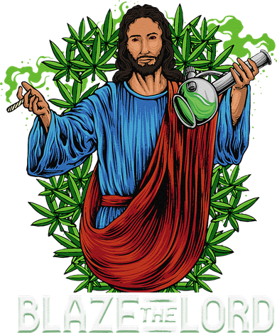 Funny Blaze The Lord High Stoned Jesus 420 Weed Lovers Gift Kids Hoodie