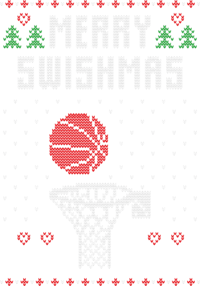 Funny Basketball Ugly Christmas Sweater Gift Merry Swishmas T-Shirt