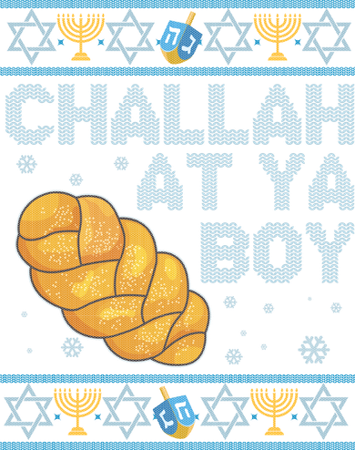 Funny Challah At Ya Boy Ugly Hanukkah Sweater Baby Bodysuit