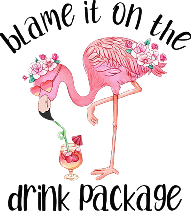 Flamingo Cruise Blame It On The Drink Package Drinking Booze Kids Long Sleeve Shirt