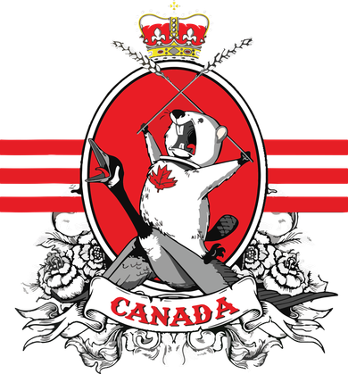 Funny Country Canada Screaming Beaver Mable Leaf Canadian Santa Hat