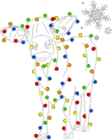 Festive Cow Christmas Light Decoration Women's Dry Zone Grid Polo