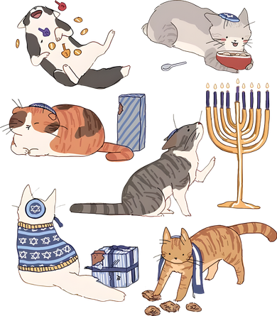 Funny Christmas Cat Menorah Hanukkah Jewish Baby Bodysuit