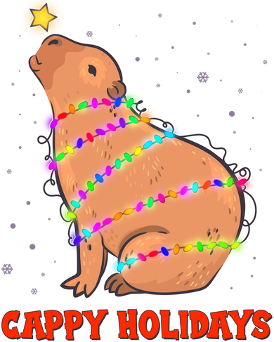 Funny Cute Christmas Cappy Holidays Capybara Golf Towel