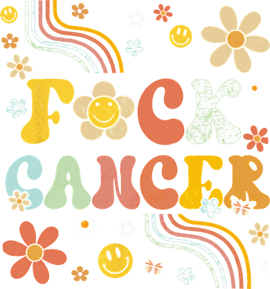F Ck Cancer Groovy Retro Flower Awareness Against Cancer Kids Long Sleeve Shirt