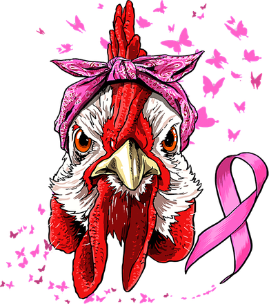 Funny Chicken Chick Breast Cancer Awareness Pink Ribbon Doddie Hoodie