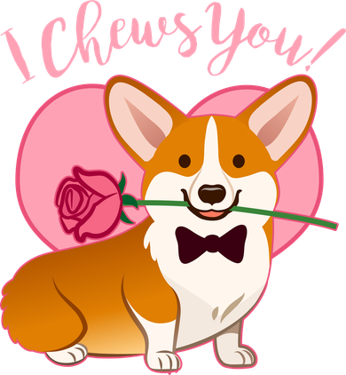Funny Cute Corgi Valentine I Chews You Kids Hoodie