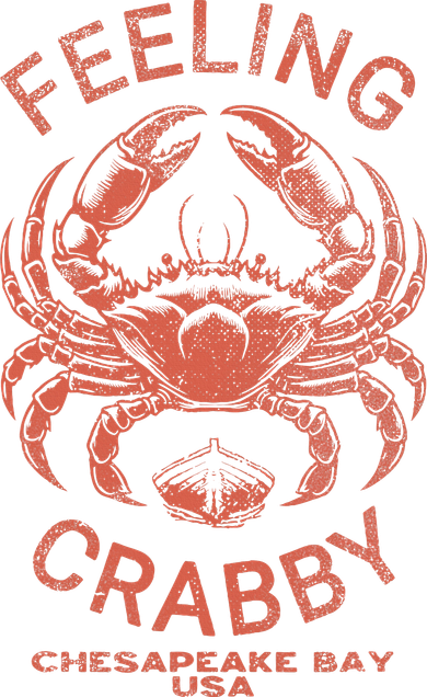 Feeling Crabby Chesapeake Vintage Beach Summer Bay Crab Boat Button