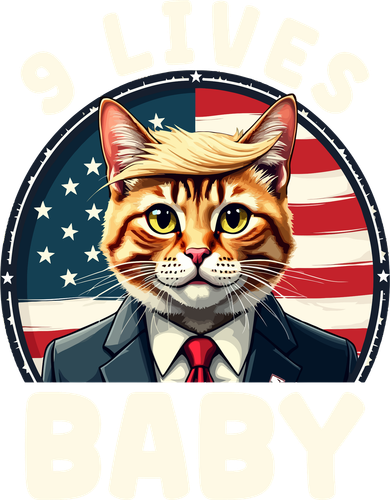 Funny Cat Donald Trump 9 Lives Baby Coffee Mug