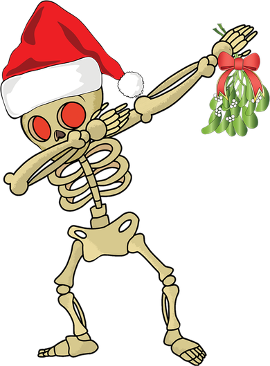 Funny Christmas Dabbing Skeleton Monster Santa Hat Mistletoe Gift Toddler T-Shirt