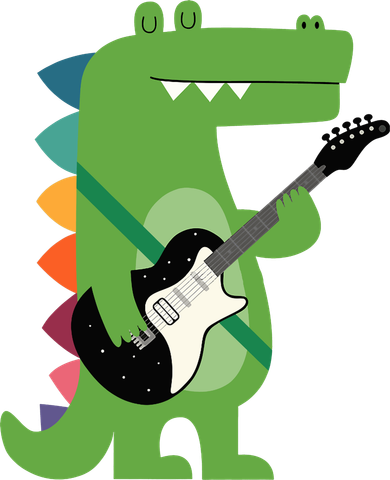 Funny Crocodile Electric Guitar Crocorock Guitarist Musician Premium Toddler Long Sleeve