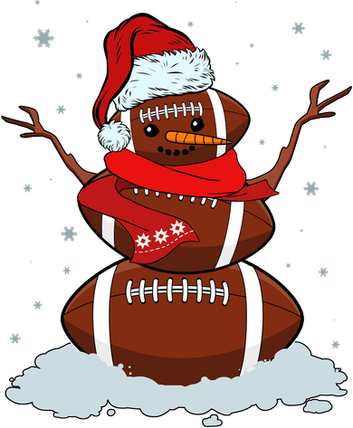 Funny Christmas Football Snowman Women's Hoodie