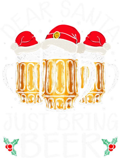 Funny Christmas Hat Dear Santa Bring Beer Festive Ornament