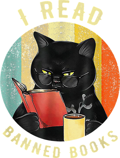 Funny Cat I Read Banned Books Bookworms Loves Reading Books Doggie Tank
