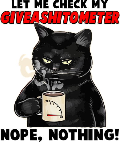 Funny Cat Let Me Check My GiveAShitOMeter Nope Nothing Women's Long Sleeve Shirt