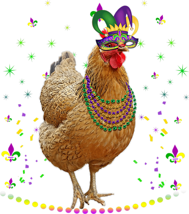 Funny Chicken Lover Cute Mardi Gras Carnival Jester Premium Women's Sweatshirt