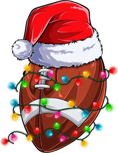 Football Christmas Lights Santa Hat Xmas Football Lover Gift Baby Bodysuit