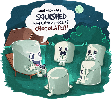 Funny Cute Marshmallow Scary Campfire Story SMores Gift Apron