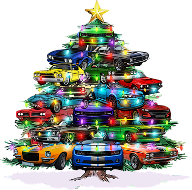 Funny Christmas Muscle Car Christmas Tree Pajama Set